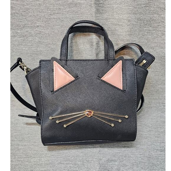 Kate Spade Cat's Meow Large Lottie Leather Purse HandBag /Crossbody - Picture 1 of 10
